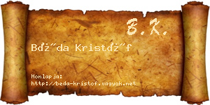 Béda Kristóf névjegykártya