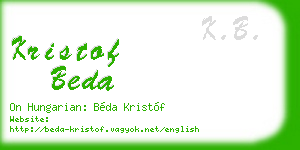 kristof beda business card
